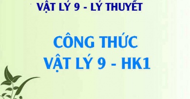Công thức vật lý 9 HK1 - Lý thuyết Vật lý 9